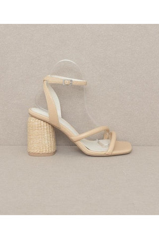 Oasis Society Alaia - Strappy Raffia Heel Sandal - SwagglyLife Home & Fashion