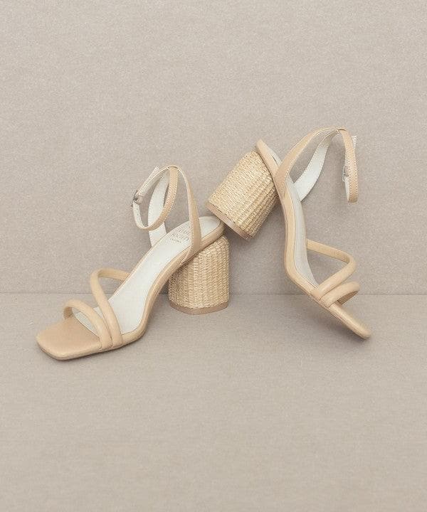 Oasis Society Alaia - Strappy Raffia Heel Sandal - SwagglyLife Home & Fashion