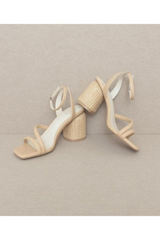 Oasis Society Alaia - Strappy Raffia Heel Sandal - SwagglyLife Home & Fashion