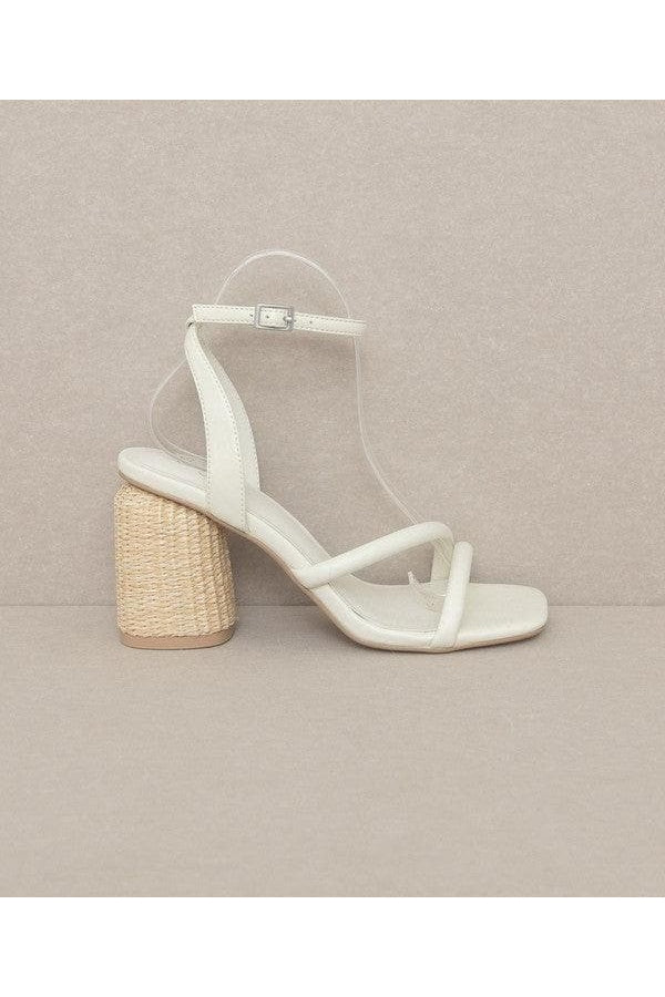 Oasis Society Alaia - Strappy Raffia Heel Sandal - SwagglyLife Home & Fashion