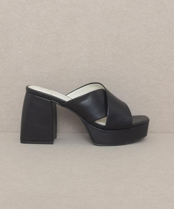 Oasis Society Carmen - Chunky Platform Mule Heel - SwagglyLife Home & Fashion