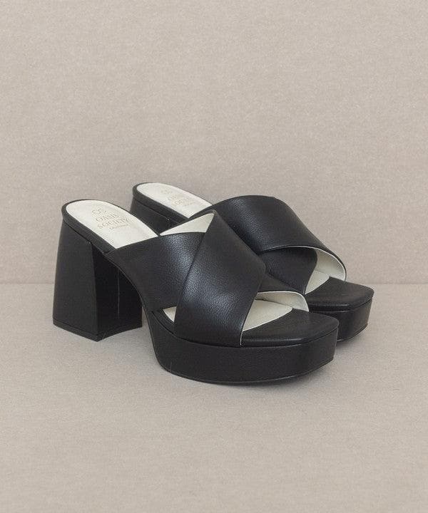 Oasis Society Carmen - Chunky Platform Mule Heel - SwagglyLife Home & Fashion