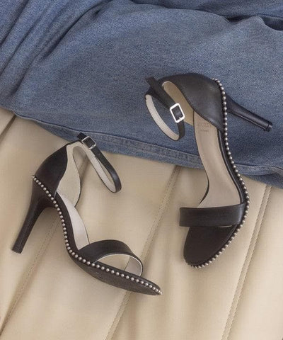 OASIS SOCIETY Dublin - Metal Stud Open Toe Heels - SwagglyLife Home & Fashion