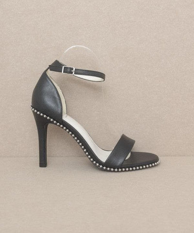 OASIS SOCIETY Dublin - Metal Stud Open Toe Heels - SwagglyLife Home & Fashion