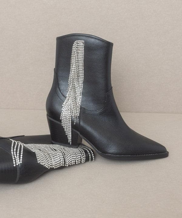 OASIS SOCIETY Rowan - Rhinestone Fringe Boot, 2 Colors - SwagglyLife Home & Fashion