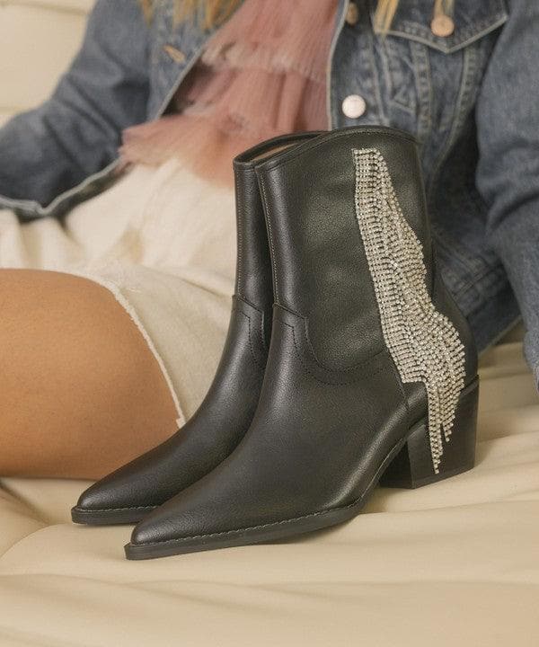 OASIS SOCIETY Rowan - Rhinestone Fringe Boot, 2 Colors - SwagglyLife Home & Fashion