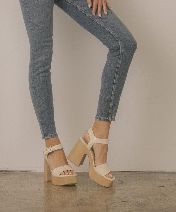 OASIS SOCIETY Sadie - Chunky Platform Heel, Beige - SwagglyLife Home & Fashion