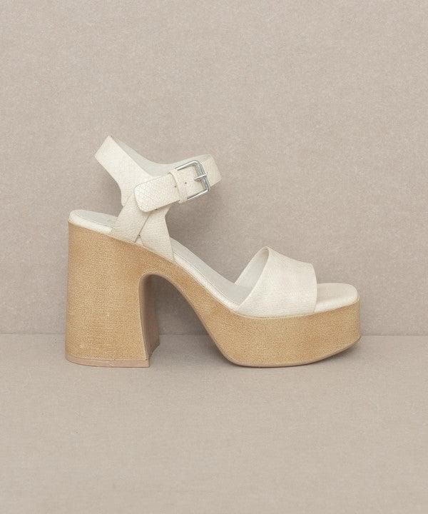 OASIS SOCIETY Sadie - Chunky Platform Heel, Beige - SwagglyLife Home & Fashion