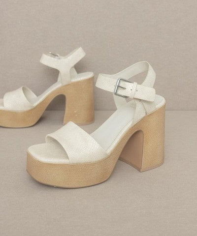 OASIS SOCIETY Sadie - Chunky Platform Heel, Beige - SwagglyLife Home & Fashion