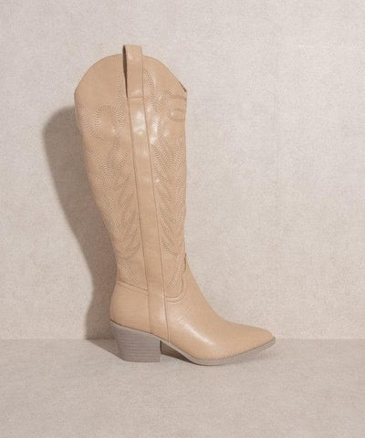 OASIS SOCIETY Samara - Embroidered Tall Boot, WHITE| NUDE| BLACK - SwagglyLife Home & Fashion