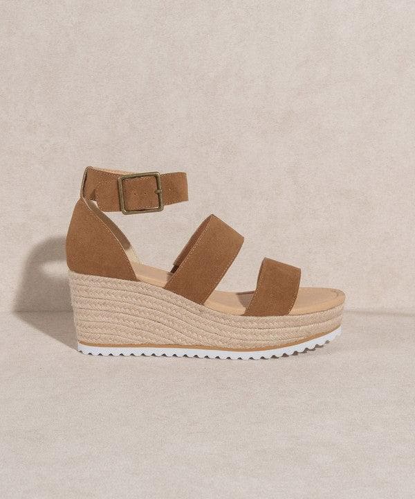 OASIS SOCIETY Slyvie - Double Strap Wedge Heel - SwagglyLife Home & Fashion