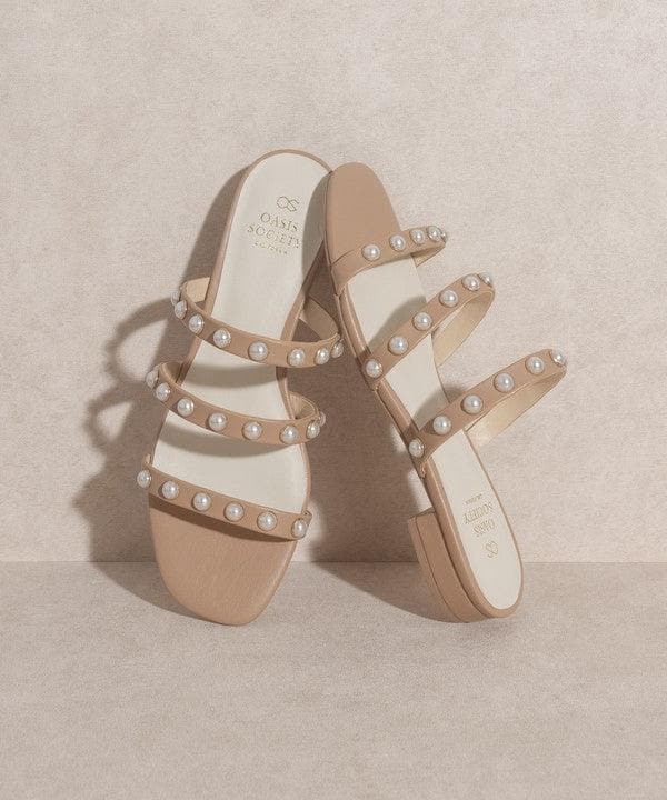 OASIS SOCIETY Valerie - Pearl Flat Sandals - SwagglyLife Home & Fashion