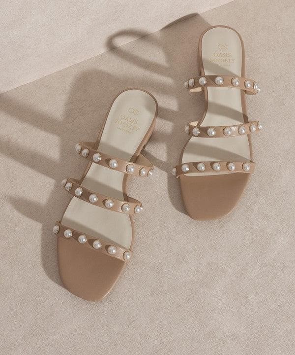 OASIS SOCIETY Valerie - Pearl Flat Sandals - SwagglyLife Home & Fashion