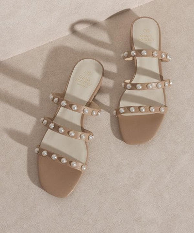 OASIS SOCIETY Valerie - Pearl Flat Sandals - SwagglyLife Home & Fashion