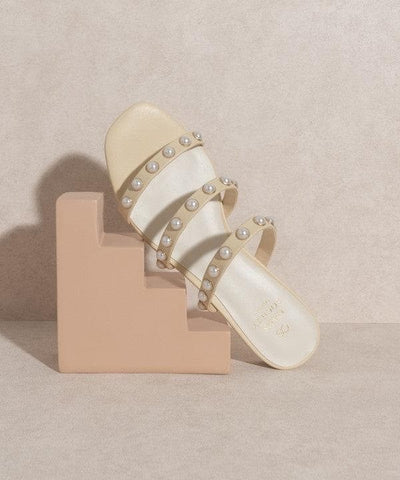 OASIS SOCIETY Valerie - Pearl Flat Sandals - SwagglyLife Home & Fashion