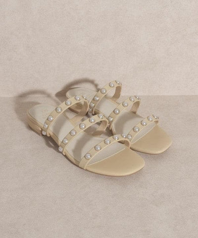 OASIS SOCIETY Valerie - Pearl Flat Sandals - SwagglyLife Home & Fashion