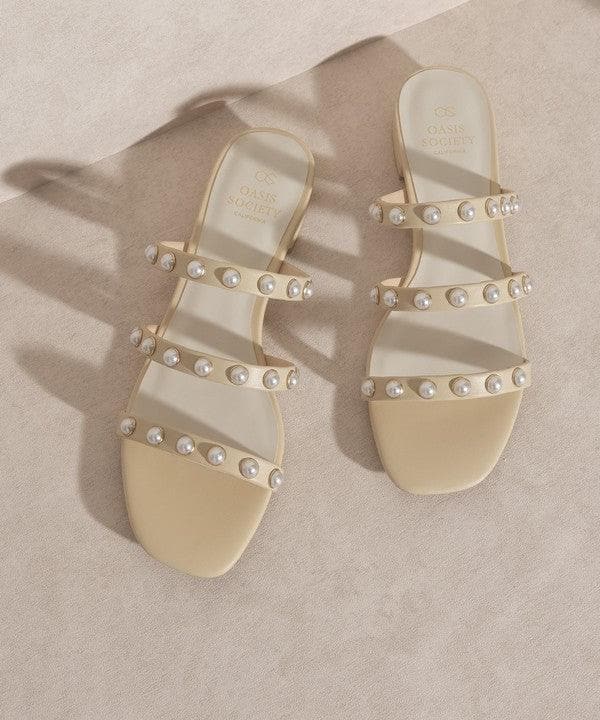 OASIS SOCIETY Valerie - Pearl Flat Sandals - SwagglyLife Home & Fashion