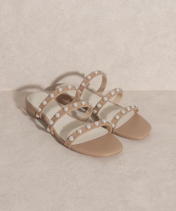 OASIS SOCIETY Valerie - Pearl Flat Sandals - SwagglyLife Home & Fashion