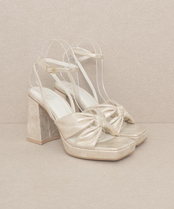 OASIS SOCIETY Zoey - Knotted Band Platform Heels - SwagglyLife Home & Fashion