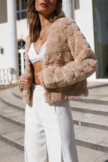 ONE AND ONLY COLLECTIVE Faux Fur Cop Jacket, 2 Colors - SwagglyLife Home & Fashion