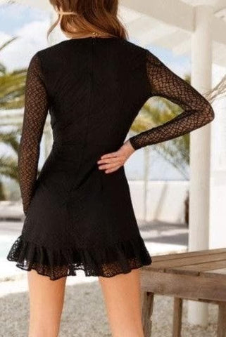 ONE and ONLY COLLECTIVE Soft Lace Surplice Mini Dress - SwagglyLife Home & Fashion