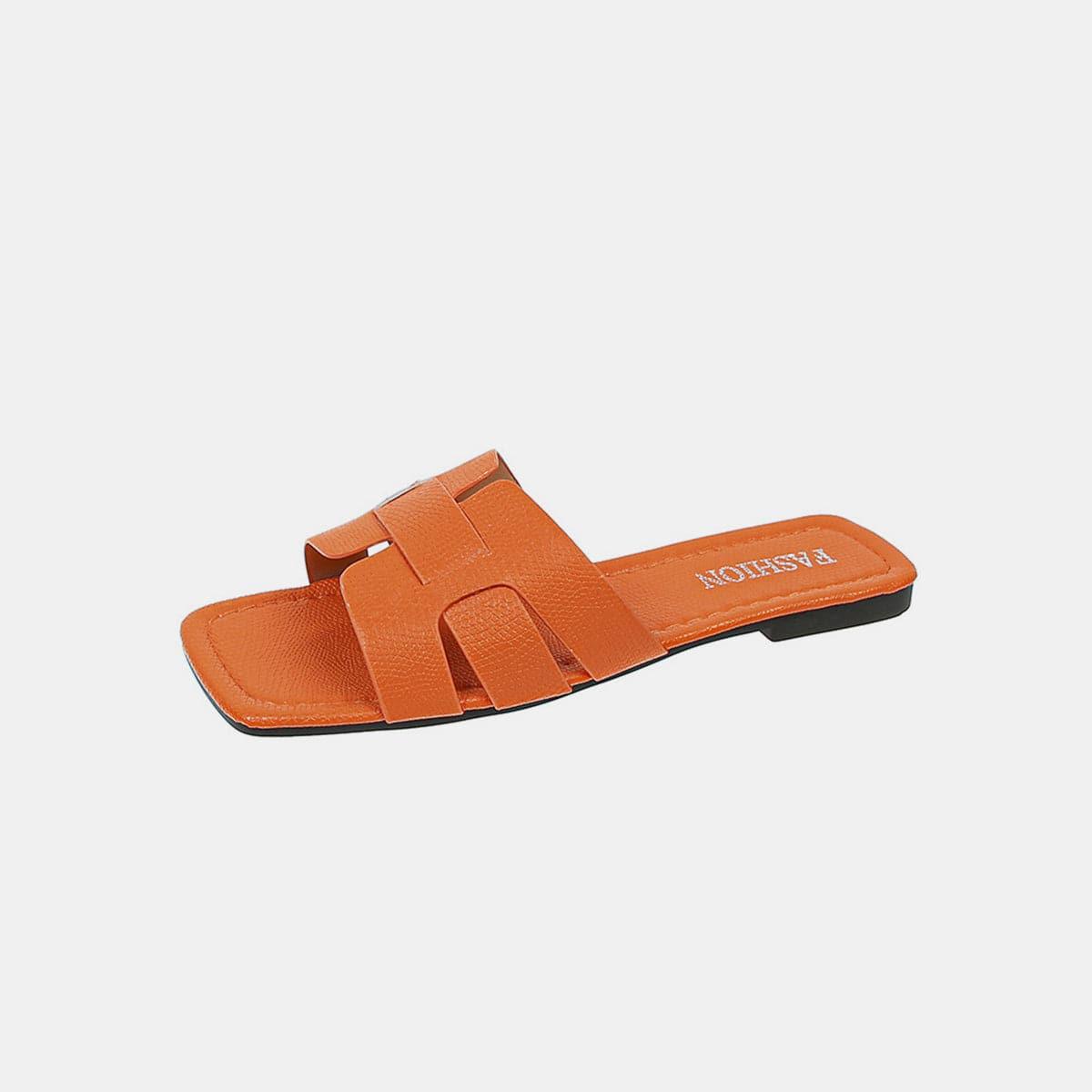 Open Toe PU Leather Sandals - SwagglyLife Home & Fashion