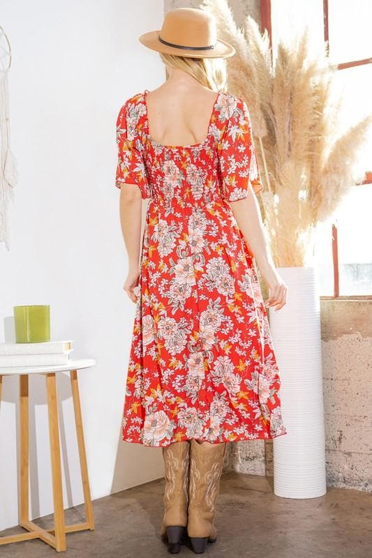 Orange Farm Clothing Smocked Dress with Pockets - SwagglyLife Home & Fashion