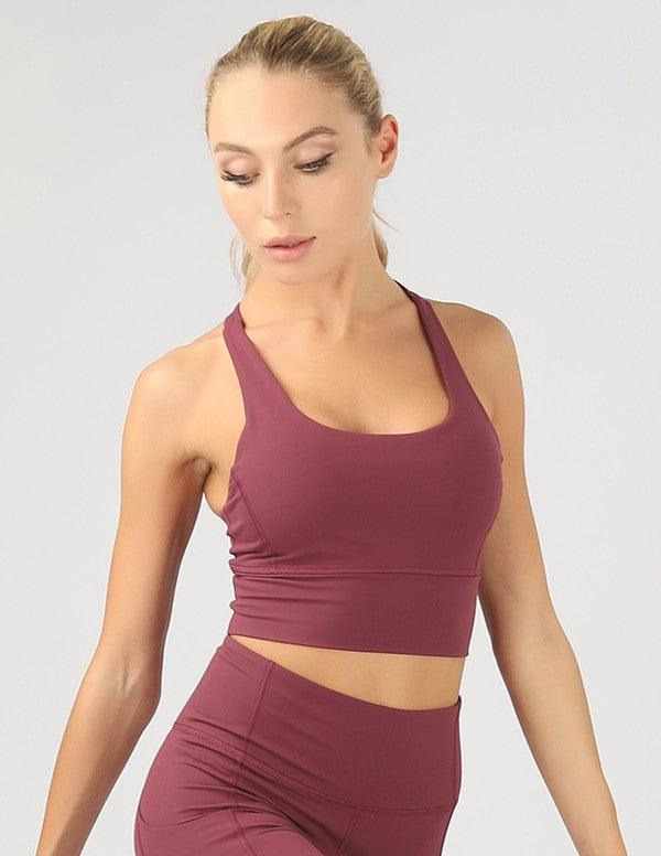 OTOS Active Strappy Back Active Crop Top - SwagglyLife Home & Fashion