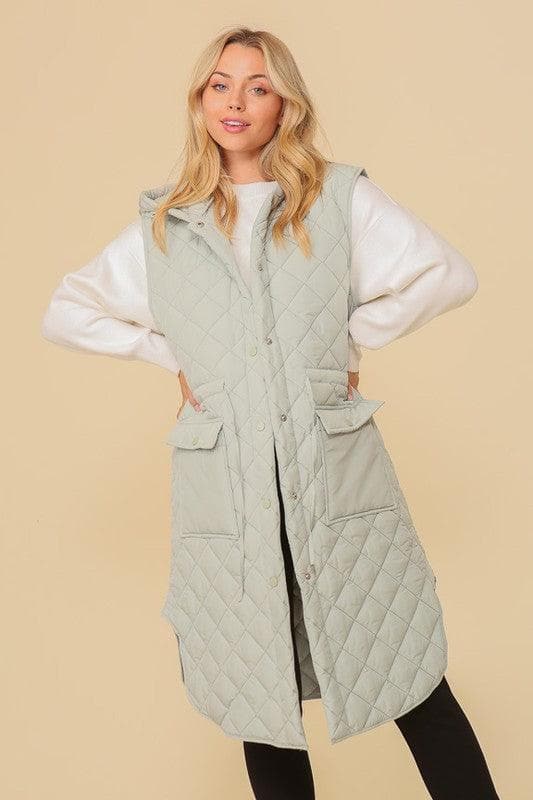 Oversized Quilted Midi Jacket - SwagglyLife Home & Fashion