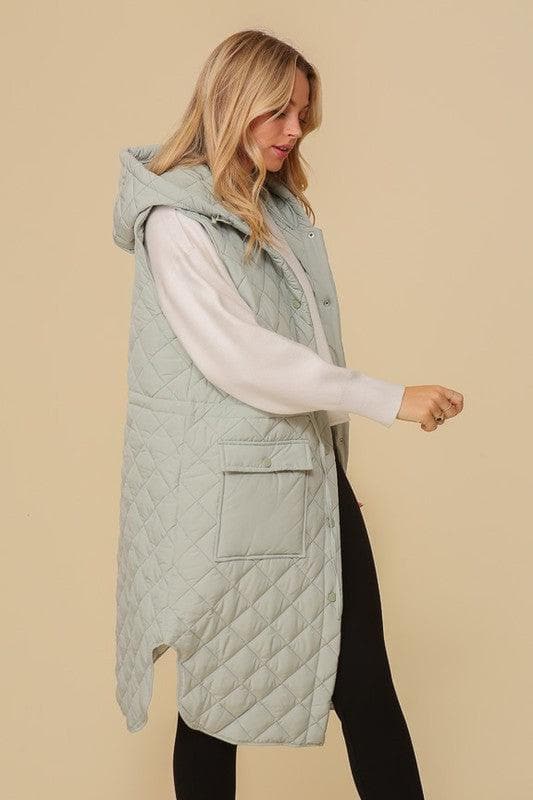 Oversized Quilted Midi Jacket - SwagglyLife Home & Fashion