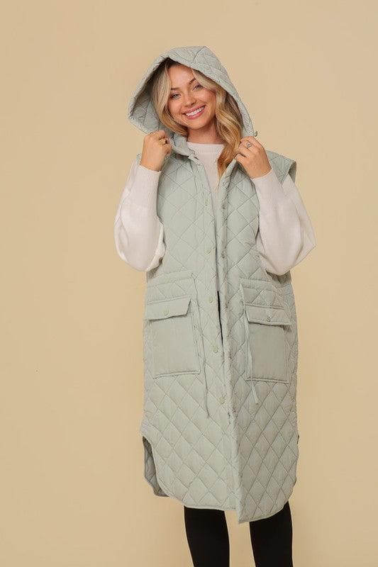 Oversized Quilted Midi Jacket - SwagglyLife Home & Fashion