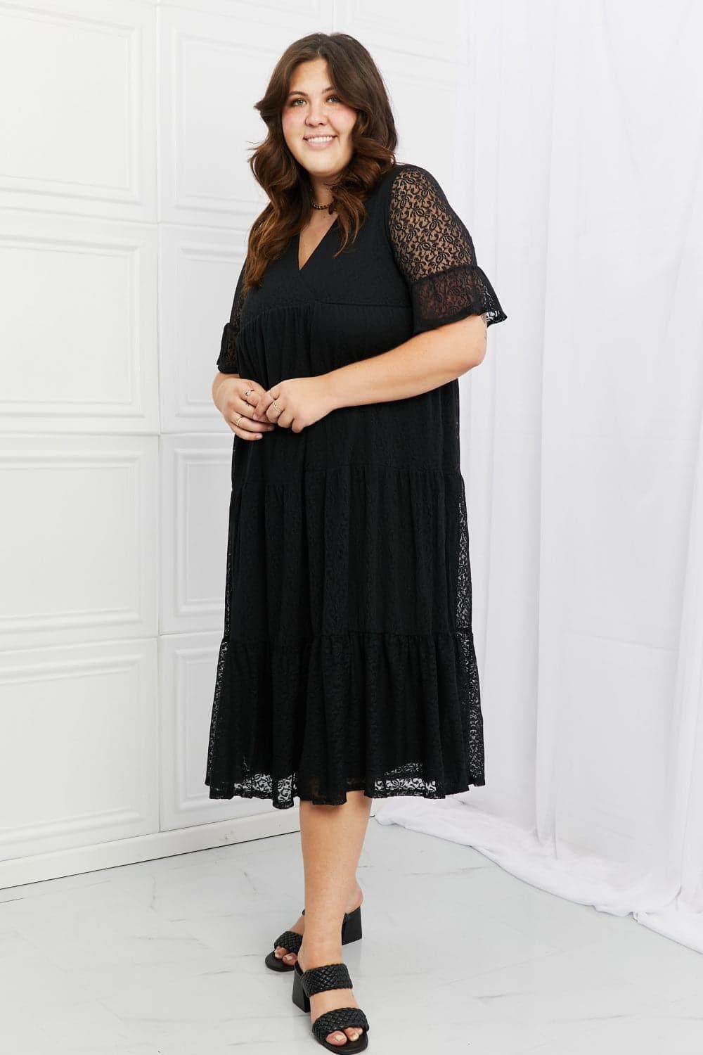 P & Rose Lovely Lace Full Size Tiered Dress - SwagglyLife Home & Fashion