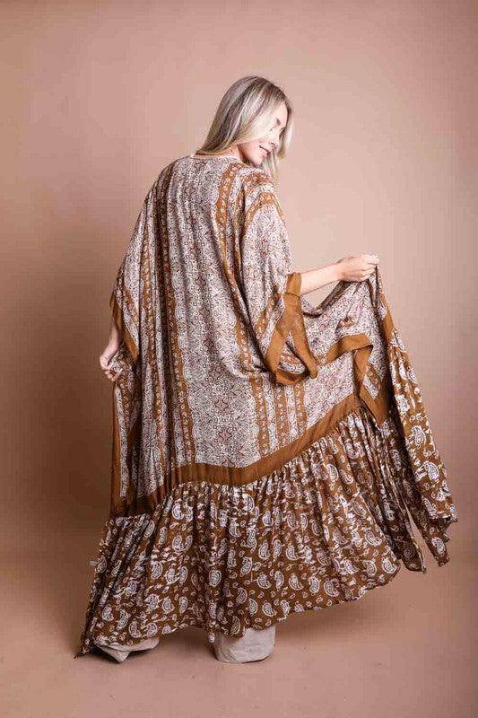 Paisley Tapestry Free Flow Kimono - SwagglyLife Home & Fashion