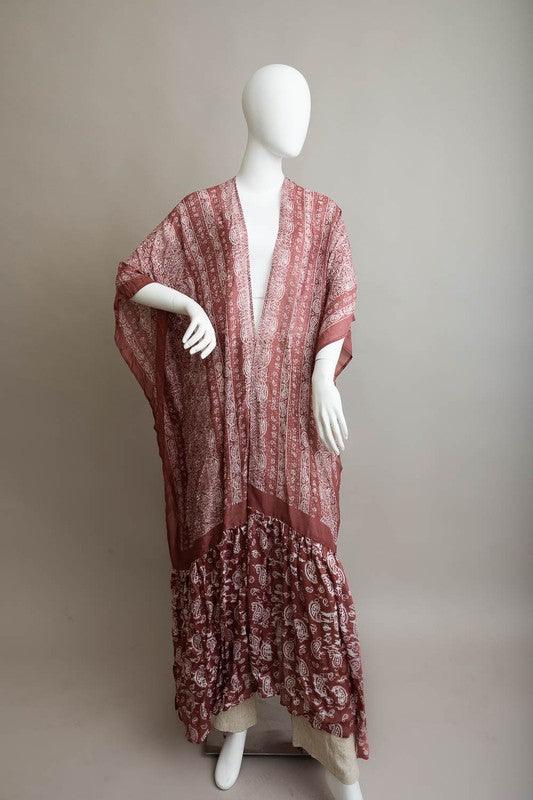 Paisley Tapestry Free Flow Kimono - SwagglyLife Home & Fashion