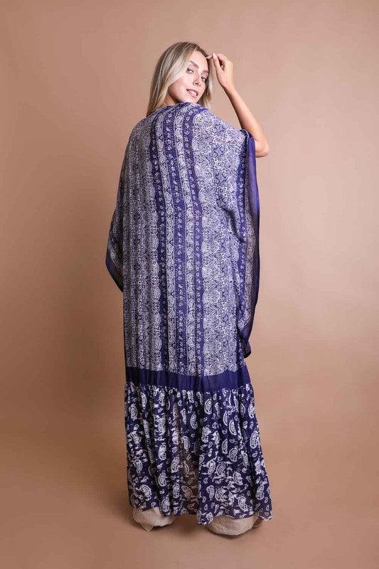 Paisley Tapestry Free Flow Kimono - SwagglyLife Home & Fashion