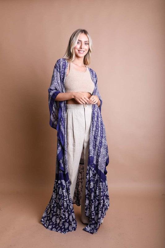 Paisley Tapestry Free Flow Kimono - SwagglyLife Home & Fashion