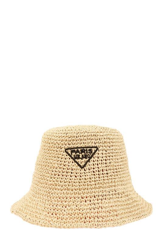 PARIS Embroidery Straw Bucket Hat - SwagglyLife Home & Fashion