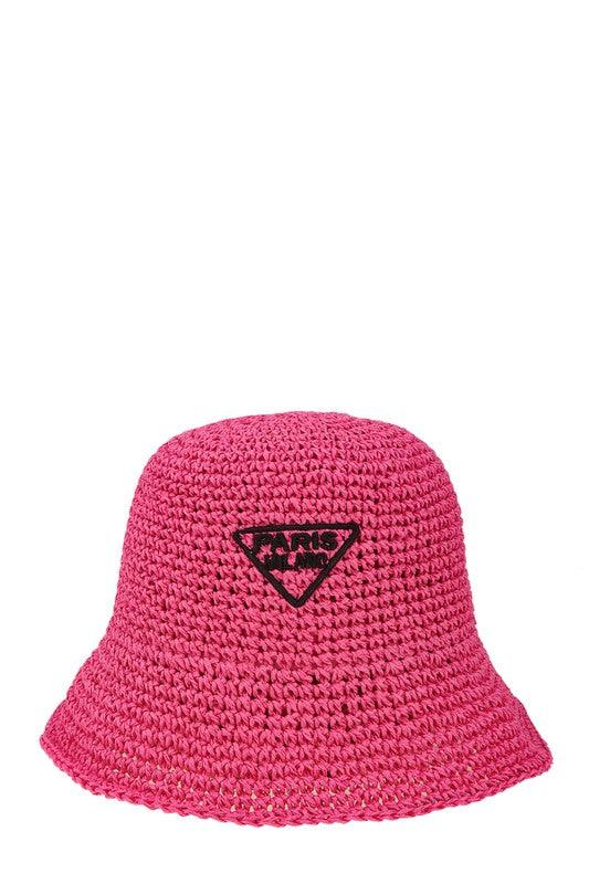 PARIS Embroidery Straw Bucket Hat - SwagglyLife Home & Fashion