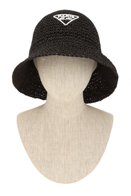 PARIS Embroidery Straw Bucket Hat - SwagglyLife Home & Fashion