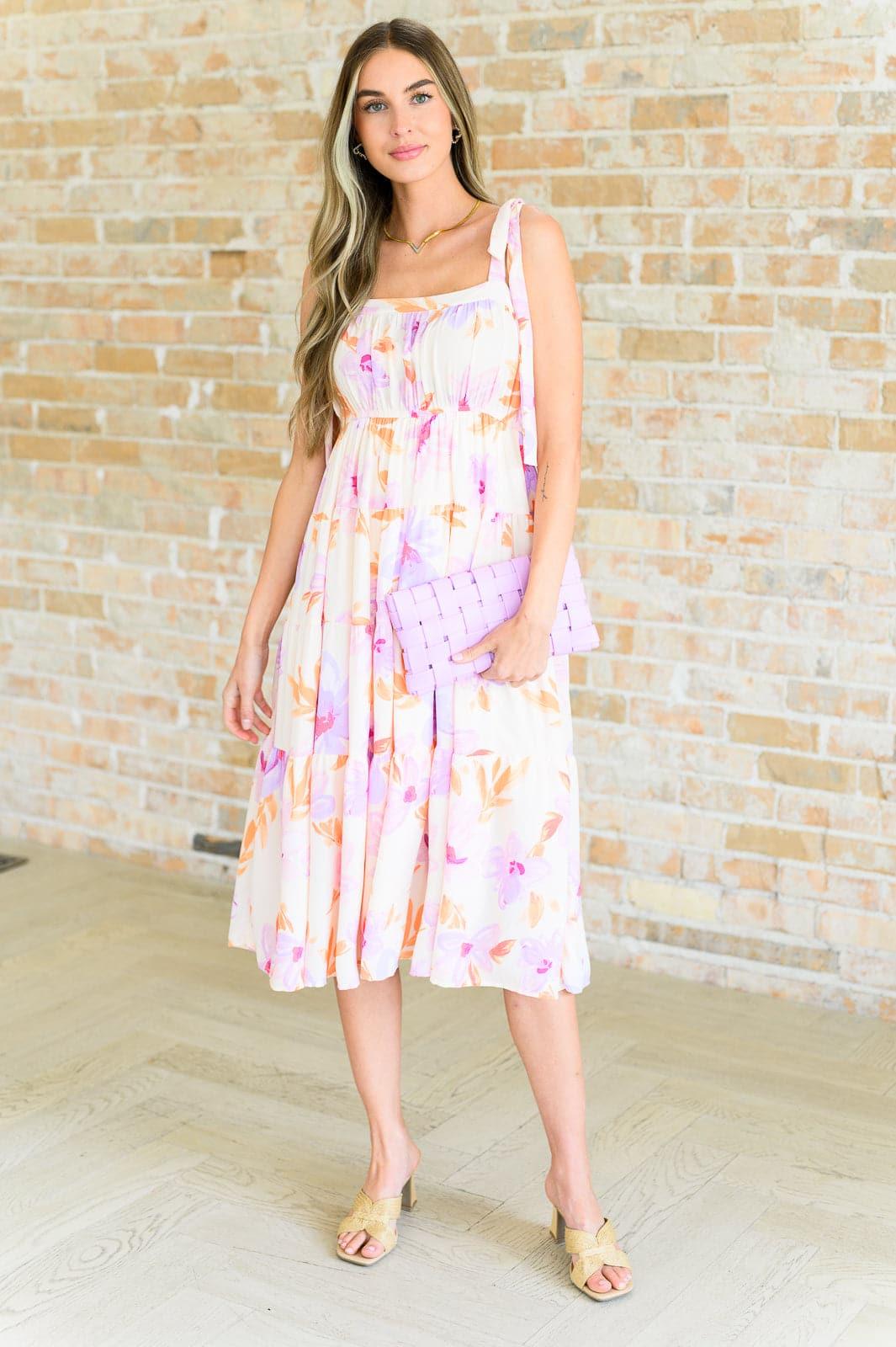 Pastel Petals Floral Midi Dress - SwagglyLife Home & Fashion