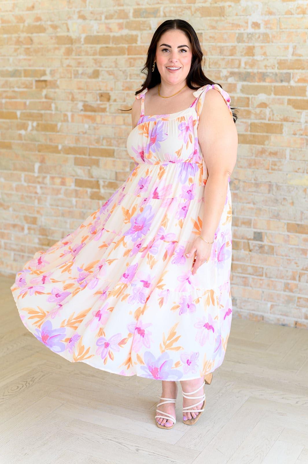 Pastel Petals Floral Midi Dress - SwagglyLife Home & Fashion