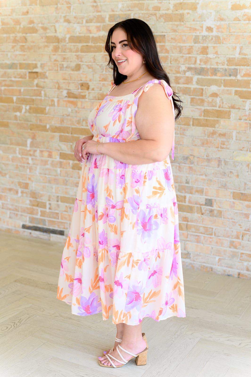 Pastel Petals Floral Midi Dress - SwagglyLife Home & Fashion