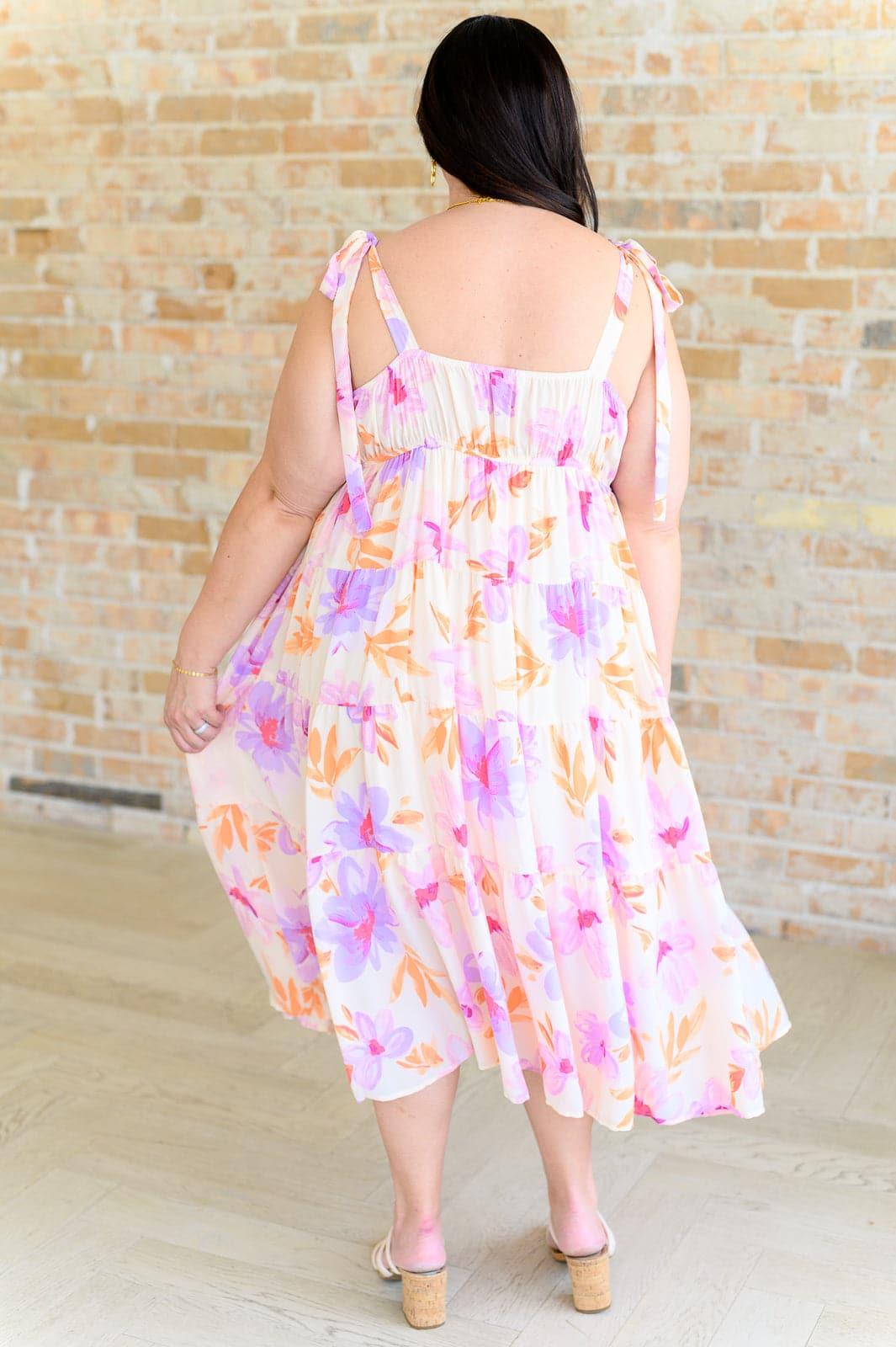 Pastel Petals Floral Midi Dress - SwagglyLife Home & Fashion