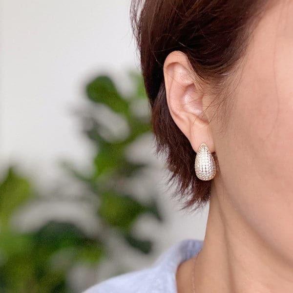 Paved Teardrop Stud Earrings - SwagglyLife Home & Fashion