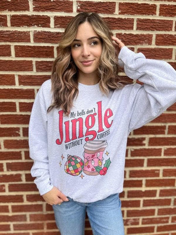 PLUS Bells Don't Jingle Without Coffee Sweatshirt - SwagglyLife Home & Fashion