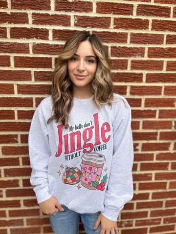 PLUS Bells Don't Jingle Without Coffee Sweatshirt - SwagglyLife Home & Fashion