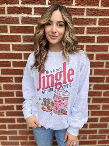 PLUS Bells Don't Jingle Without Coffee Sweatshirt - SwagglyLife Home & Fashion