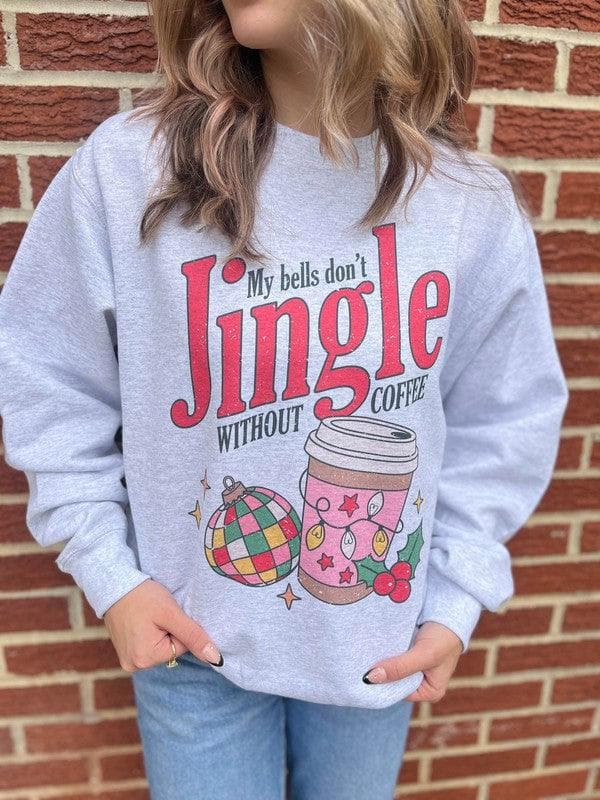 PLUS Bells Don't Jingle Without Coffee Sweatshirt - SwagglyLife Home & Fashion