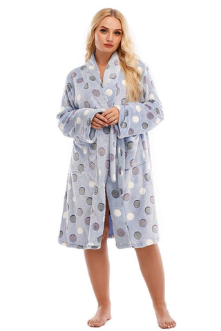 PLUS Printed Tie Waist Robe with Pocket, Multiple Colors - SwagglyLife Home & Fashion