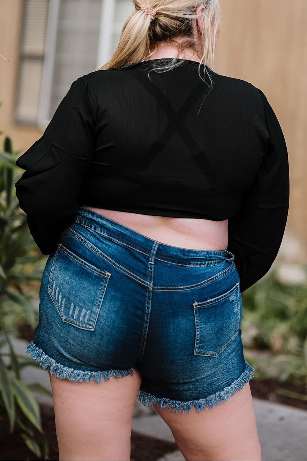 Plus Size Tie Front Crop Top - SwagglyLife Home & Fashion